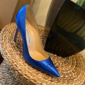 MANOLO BLAHNIK AS IS BIBI SNAKE PUMP SZ 38.5 SHOE